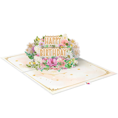 Happy Birthday Blumen - Geburtstagskarte - Pop Up Karte