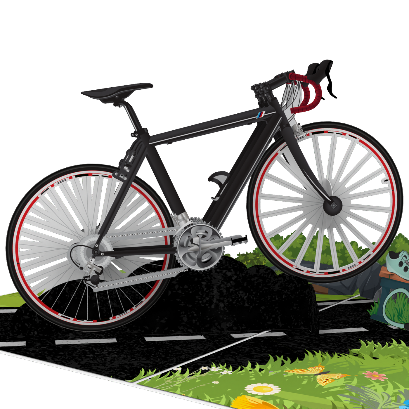 Fahrrad / Rennrad-am Berg Pop-Up Karte