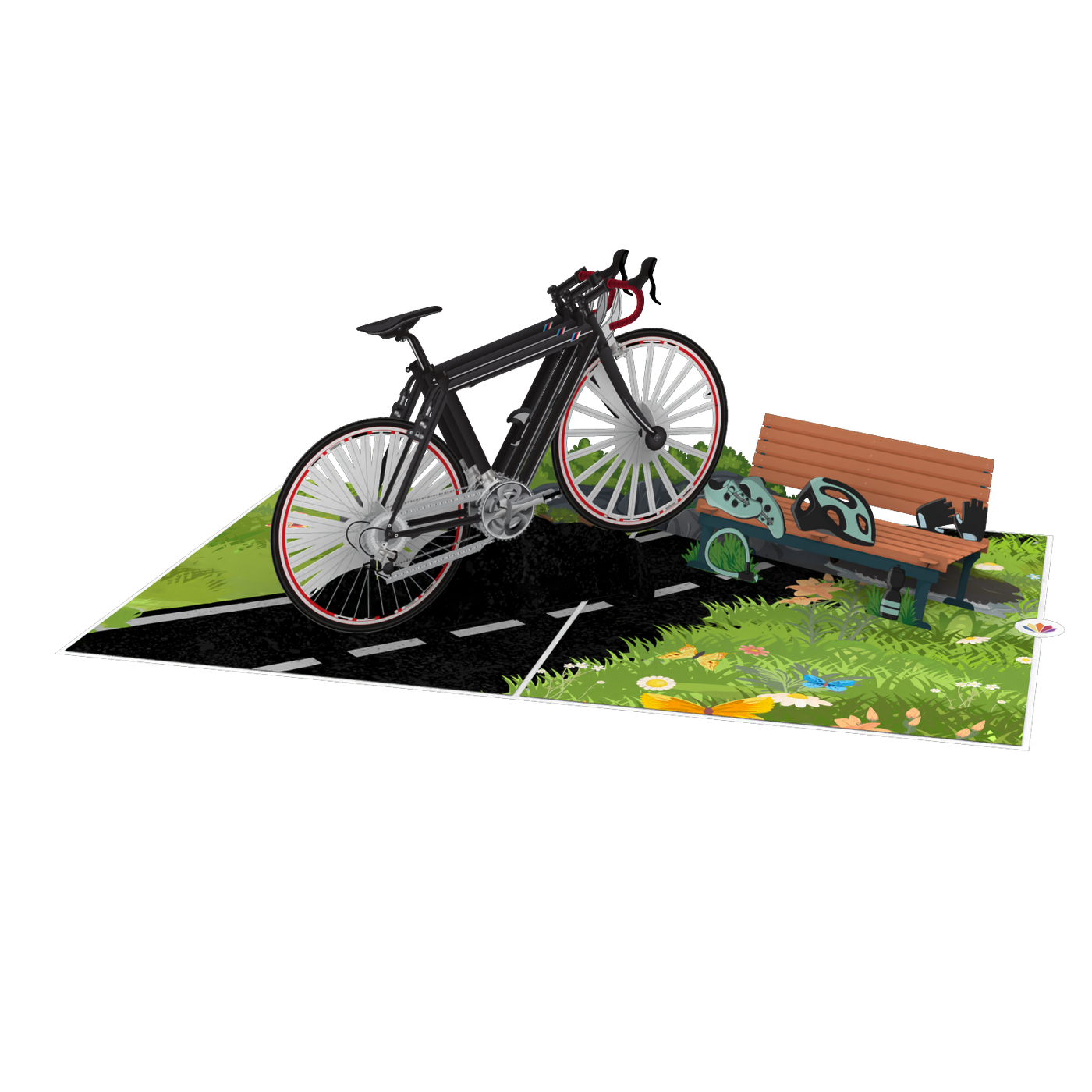 Fahrrad / Rennrad-am Berg Pop-Up Karte
