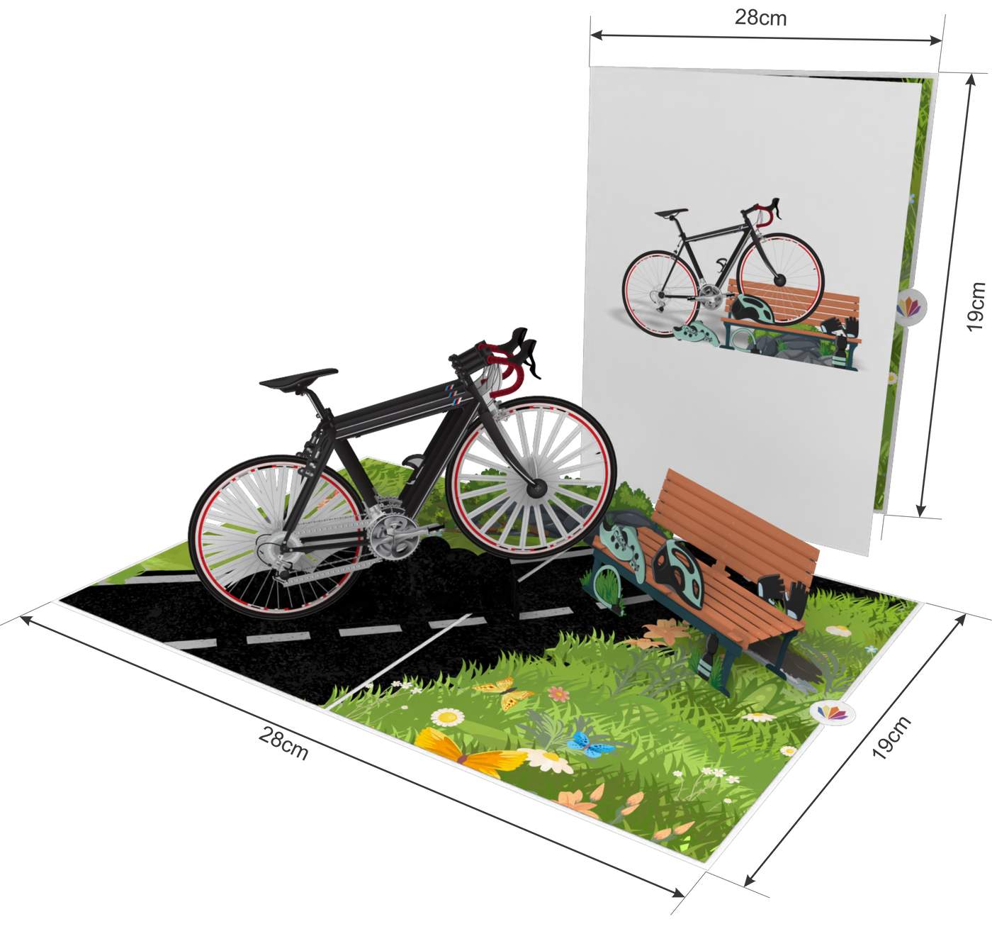 Fahrrad / Rennrad-am Berg Pop-Up Karte