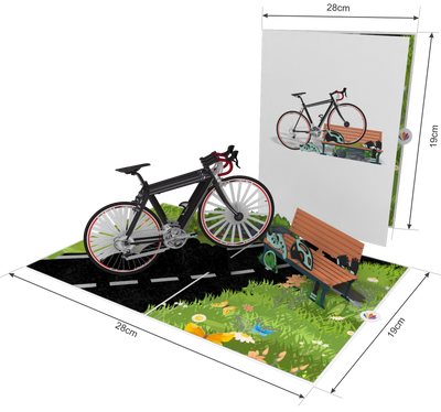 Fahrrad / Rennrad-am Berg Pop-Up Karte