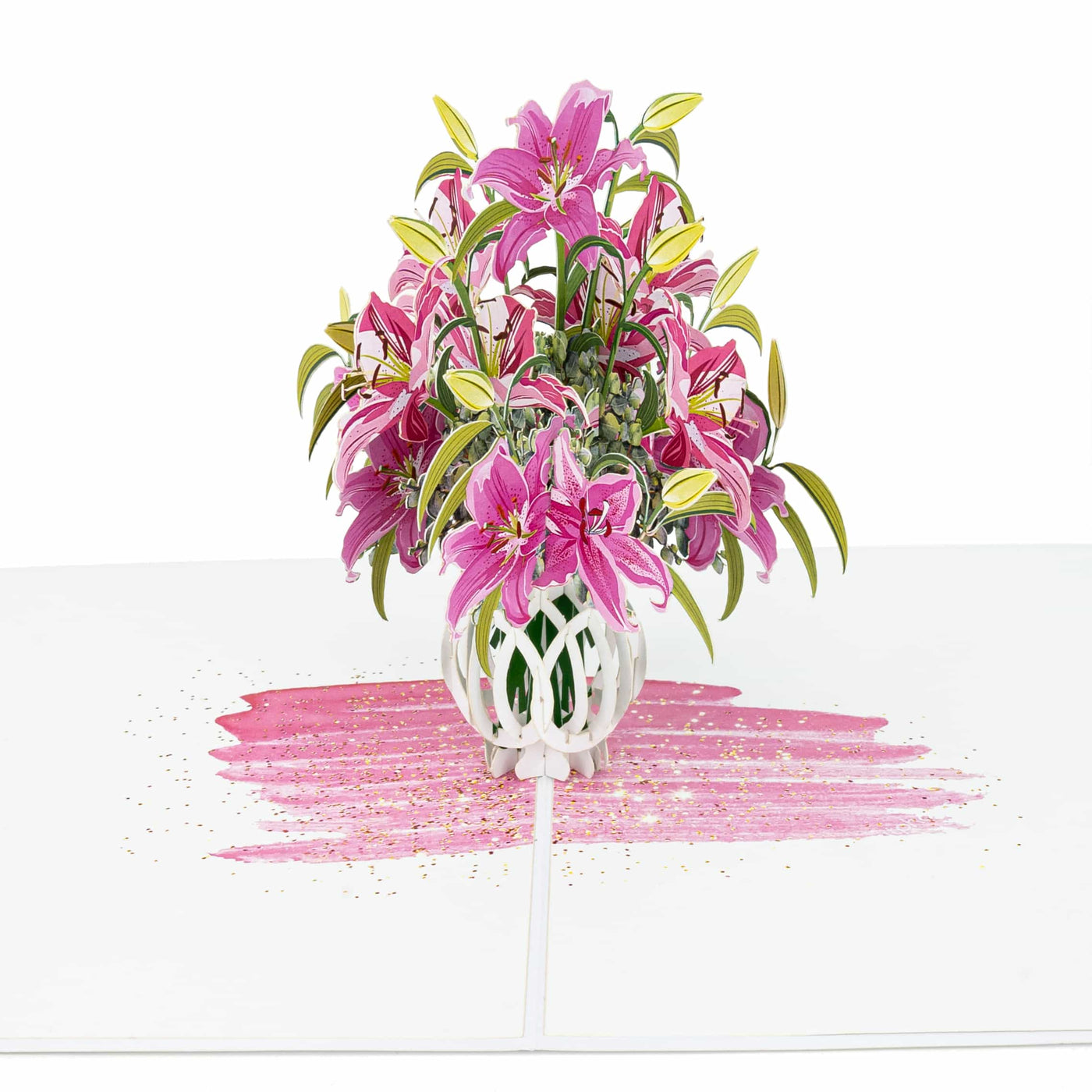 Lilien in Vase Pop-Up Karte