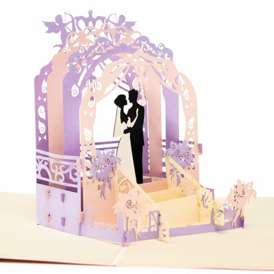 Pop-Up Karte zur Hochzeit Brautpaar am Altar | Hochzeitskarte