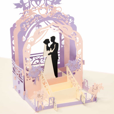 Pop-Up Karte zur Hochzeit Brautpaar am Altar | Hochzeitskarte