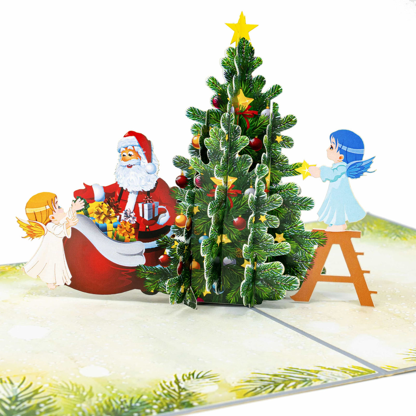 Weihnachtsman und Kinder Pop-Up Karte