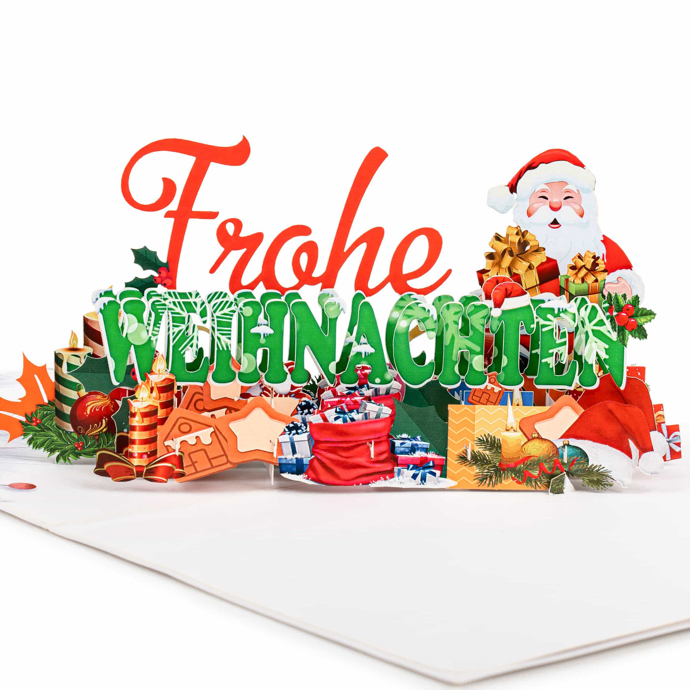 Frohe Weihnachten und Santa Pop-Up Karte