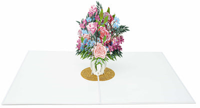 Rosen in Vase Pop-Up Karte