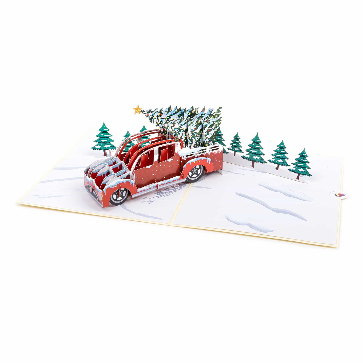 Truck und Weihnachtsbaum Pop-Up Karte