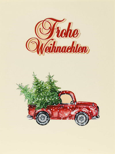 Truck und Weihnachtsbaum Pop-Up Karte