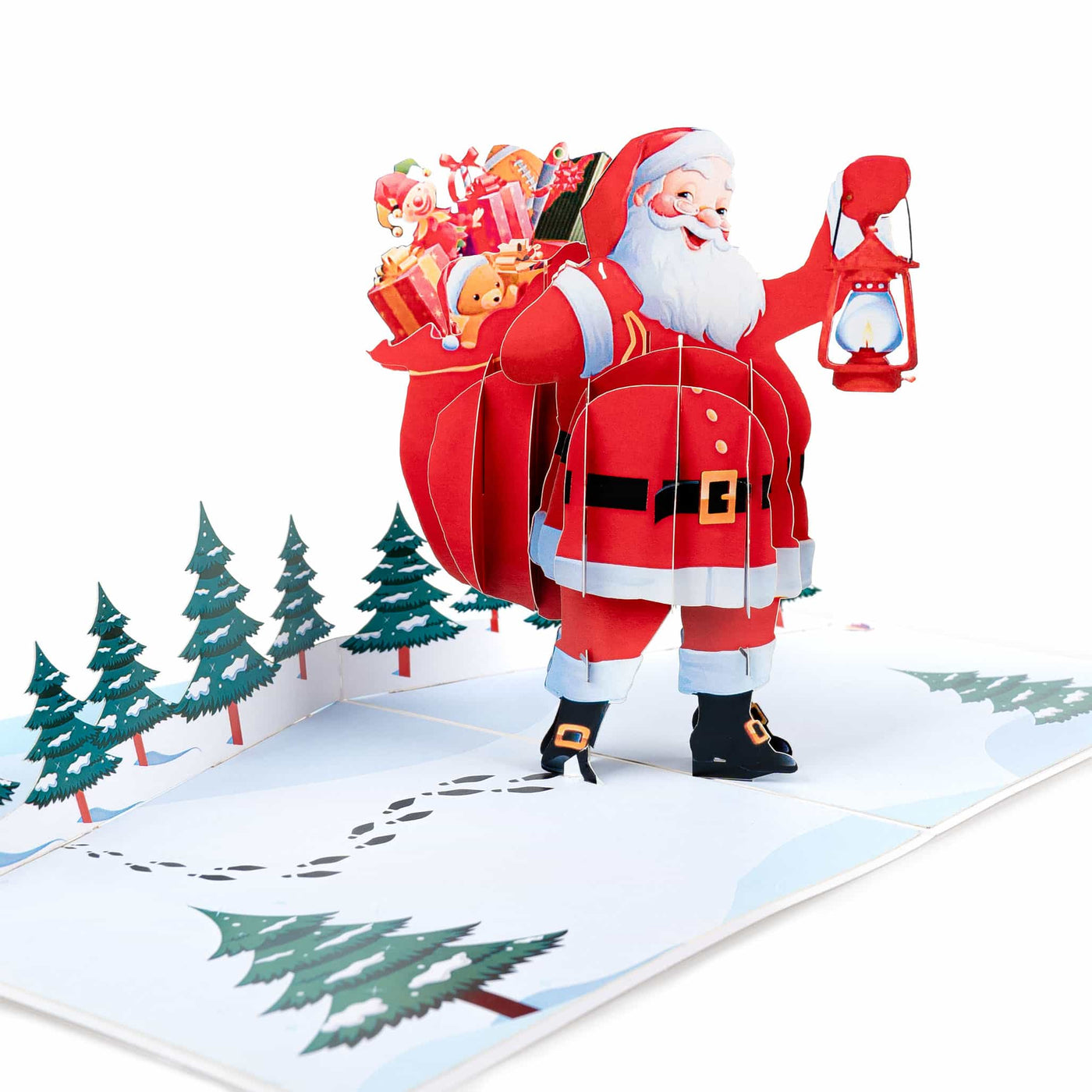 Santa mit Latterne Pop-Up Karte