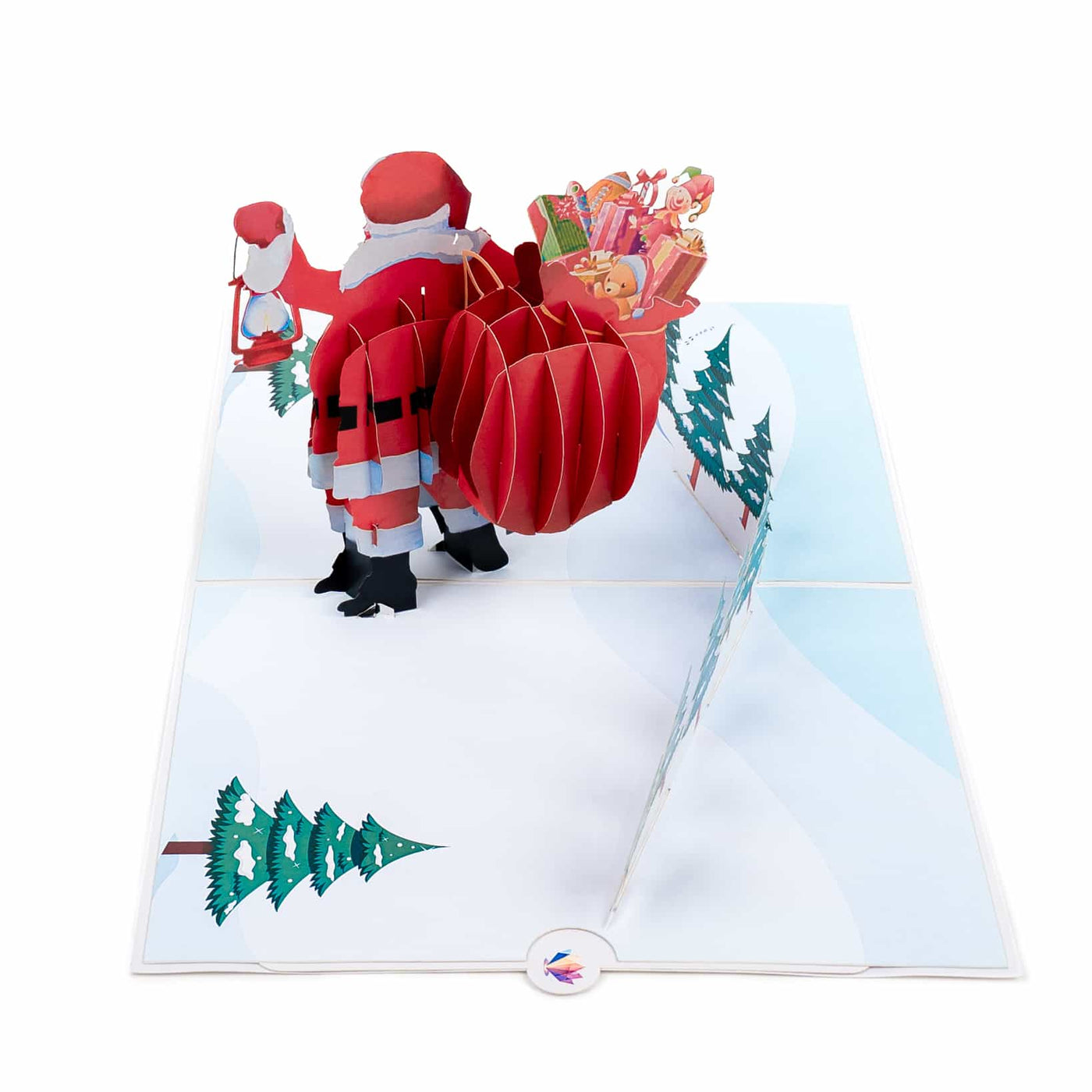 Santa mit Latterne Pop-Up Karte