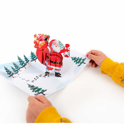 Santa mit Latterne Pop-Up Karte