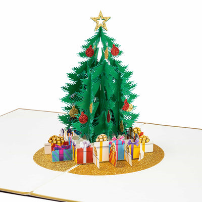 Weihnachtsbaum Gold Pop-Up Karte