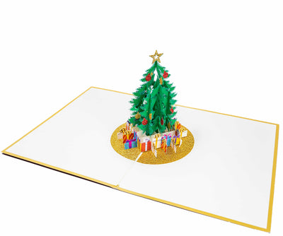 Weihnachtsbaum Gold Pop-Up Karte