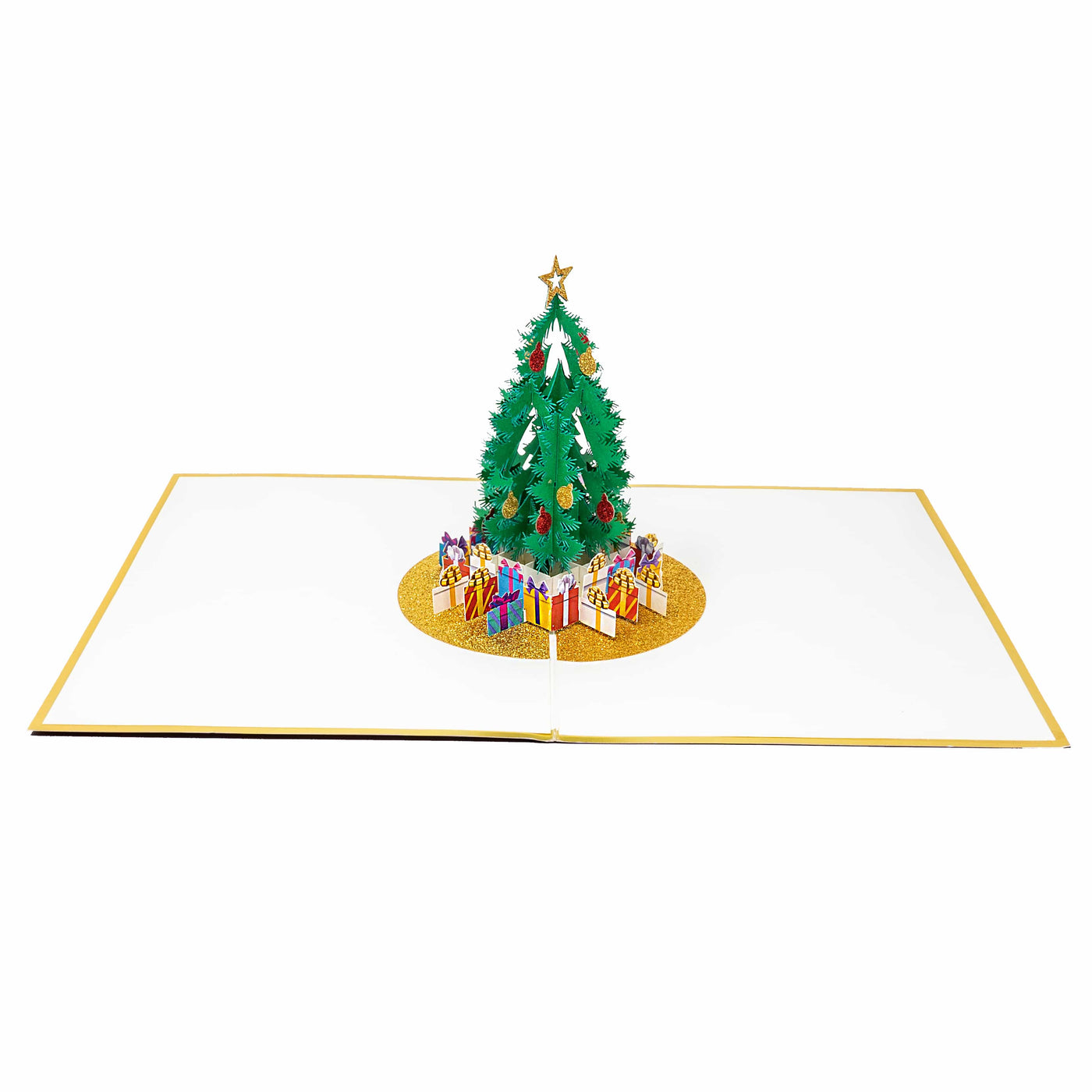 Weihnachtsbaum Gold Pop-Up Karte