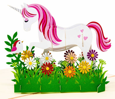 Pop-Up Karte für Kinder mit einem Einhorn | Geburtstagskarte