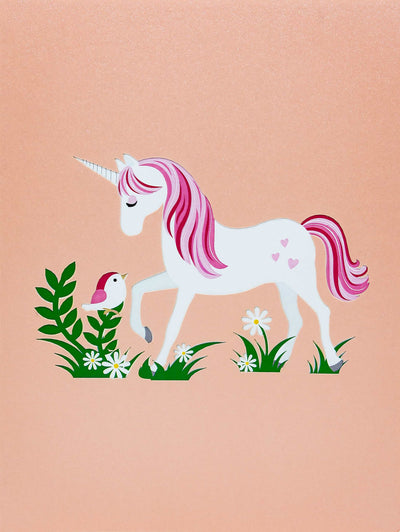 Pop-Up Karte für Kinder mit einem Einhorn | Geburtstagskarte