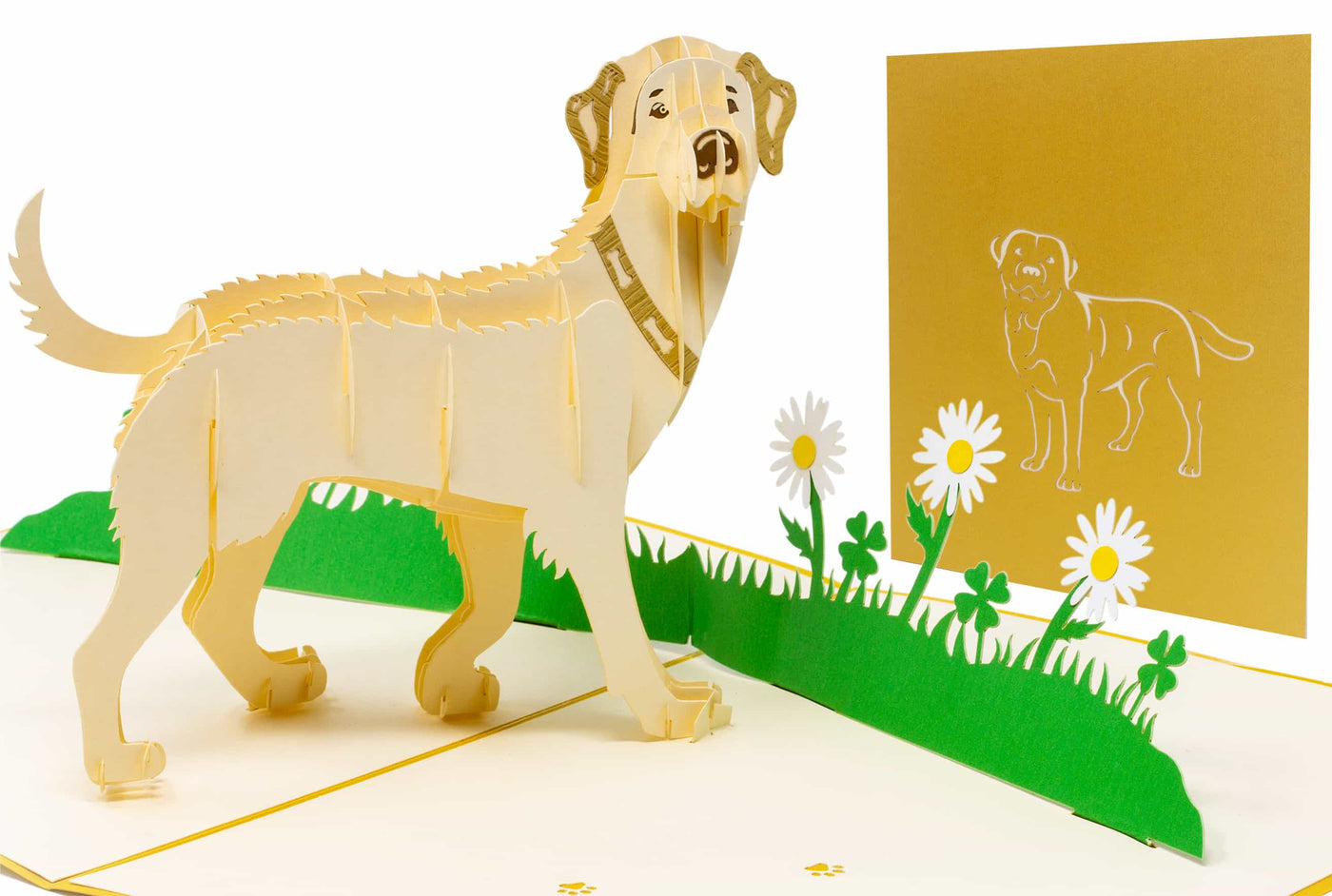 Labrador Beige Pop-Up Karte