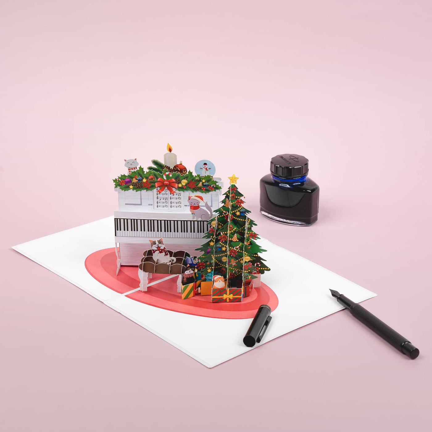 Weihnachten Piano Pop-Up Karte